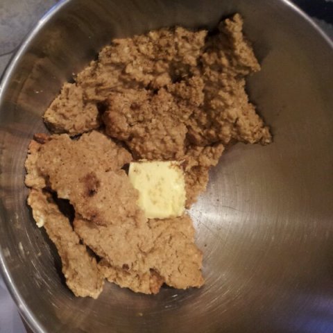 Blend the crumbled cookie together with even more butter and sugar